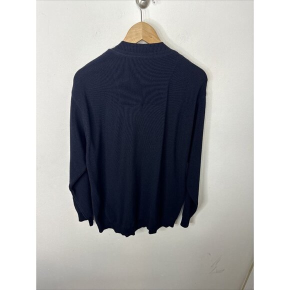 Green Coast Yachting Men M Blue Cardigan Merino Wool Blend Preppy Sailing Italy - Picture 4 of 8